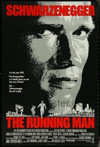 6m0512 LOT OF 5 UNFOLDED SINGLE-SIDED 27X40 RUNNING MAN ONE-SHEETS 1987 Arnold Schwarzenegger!
