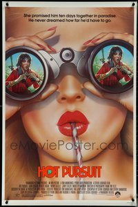 6m0264 LOT OF 18 UNFOLDED SINGLE-SIDED HOT PURSUIT ONE-SHEETS 1987 art of John Cusack in reflection!