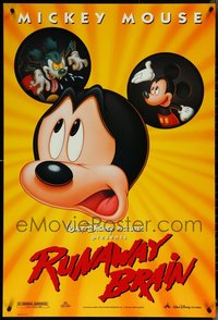 6m0439 LOT OF 8 UNFOLDED DOUBLE-SIDED 27X40 RUNAWAY BRAIN ONE-SHEETS 1995 Mickey Mouse, Disney!
