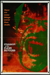 6m0228 LOT OF 21 FORMERLY TRI-FOLDED SINGLE-SIDED R1983 INVASION OF THE FLESH HUNTERS ONE-SHEETS R1983