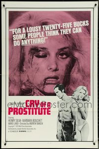6m0523 LOT OF 5 FORMERLY TRI-FOLDED SINGLE-SIDED CRY OF A PROSTITUTE ONE-SHEETS 1974 Bouchet