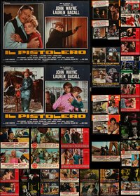 6m0691 LOT OF 76 FORMERLY FOLDED ITALIAN 19X27 PHOTOBUSTAS 1960s-1970s a variety of movie scenes!