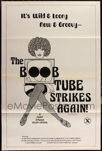 6m0249 LOT OF 20 FORMERLY TRI-FOLDED SINGLE-SIDED 27X41 BOOB TUBE STRIKES AGAIN ONE-SHEETS 1975