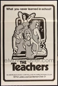 6m0552 LOT OF 4 FORMERLY TRI-FOLDED SINGLE-SIDED 27X41 TEACHERS ONE-SHEETS 1970s sexy art!