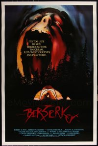 6m0433 LOT OF 8 UNFOLDED SINGLE-SIDED BERSERKER ONE-SHEETS 1987 there's no time to scream!