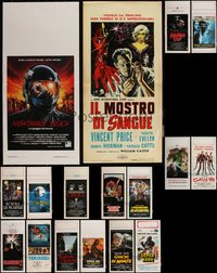 6m0637 LOT OF 19 FORMERLY FOLDED HORROR/SCI-FI ITALIAN LOCANDINAS 1960s-2000s cool movie images!