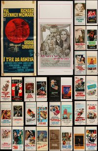 6m0623 LOT OF 32 FORMERLY FOLDED ITALIAN LOCANDINAS 1960s-1980s a variety of movie images!