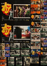 6m0725 LOT OF 54 FORMERLY FOLDED 1960s-1970s ITALIAN 19X27 PHOTOBUSTAS 1960s-1970s movie scenes!