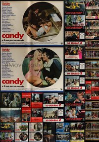 6m0684 LOT OF 86 FORMERLY FOLDED ITALIAN 19X27 PHOTOBUSTAS 1970s-1980s scenes from a variety of movies!