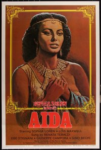 6m0393 LOT OF 10 UNFOLDED SINGLE-SIDED 27X41 AIDA R82 ONE-SHEETS R1982 art of Sophia Loren, Verdi!