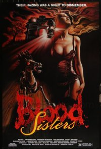 6m0510 LOT OF 5 UNFOLDED SINGLE-SIDED 27X41 BLOOD SISTERS ONE-SHEETS 1987 sexy horror art!