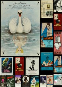 6m0045 LOT OF 28 MOSTLY FORMERLY FOLDED NON-US POSTERS 1950s-1980s a variety of cool images!
