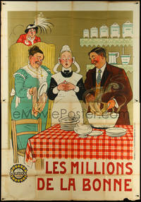 6p0114 LES MILLIONS DE LA BONNE French 2p 1913 Louis Feuillade's Maid's Millions, cool art, rare!