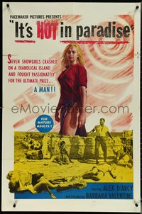 6p1075 IT'S HOT IN PARADISE 1sh 1962 bizarrely re-cut into Horrors of Spider Island, rare!