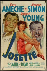 6p1082 JOSETTE 1sh 1938 great art of sexy Simone Simon, Don Ameche, Robert Young, rare!
