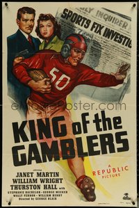 6p1085 KING OF THE GAMBLERS 1sh 1948 Janet Martin, William Wright, cool football image!