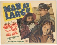 6p0585 MAN AT LARGE TC 1941 FBI agent George Reeves gets Marjorie Weaver & stops German spies!