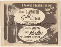 6p0569 GILDA/PLATINUM BLONDE TC 1950 two great portraits of sexy Jean Harlow & Rita Hayworth, rare!