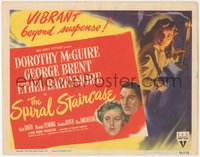 6p0595 SPIRAL STAIRCASE TC 1946 art of Dorothy McGuire w/ candle, George Brent & Ethel Barrymore!