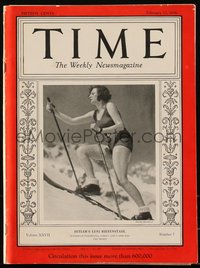 6p0438 TIME magazine February 17, 1936 Hitler's Leni Riefenstahl skiing by Martin Munkacsi!