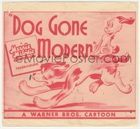 6p0178 DOG GONE MODERN 8x9 one-sheet snipe R1947 Chuck Jones cartoon w/puppy on dog, ultra rare!