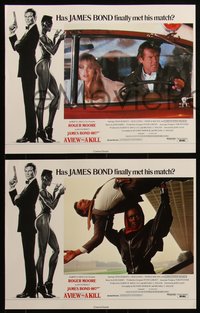6p0833 VIEW TO A KILL 8 English LCs 1985 Roger Moore as James Bond, Christopher Walken, Grace Jones!