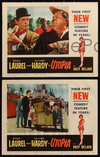 6p0837 ATOLL K 7 LCs 1954 Stan Laurel & Oliver Hardy in their first new comedy feature in years!