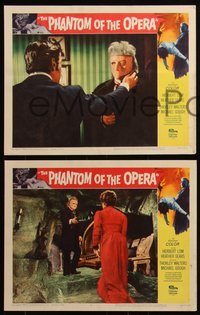 6p0808 PHANTOM OF THE OPERA 8 LCs 1962 Hammer horror, Herbert Lom as Gaston Leroux's disfigured man!
