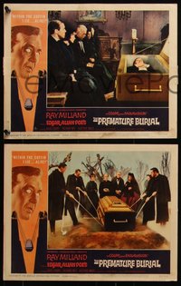 6p0811 PREMATURE BURIAL 8 LCs 1962 from the story by Edgar Allan Poe, Ray Milland is buried alive!