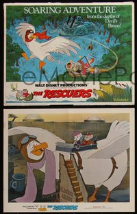 6p0751 RESCUERS 9 LCs 1977 Disney mouse mystery adventure cartoon from the depths of Devil's Bayou!