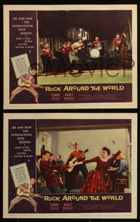 6p0816 ROCK AROUND THE WORLD 8 LCs 1957 early rock 'n' roll, great images of Tommy Steele!