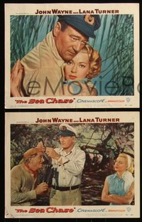 6p0817 SEA CHASE 8 LCs 1955 John Wayne, Lana Turner, David Farrar, Tab Hunter, World War II!