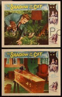 6p0819 SHADOW OF THE CAT 8 LCs 1961 sexy Barbara Shelley, Andre Morell, stare into its eyes!