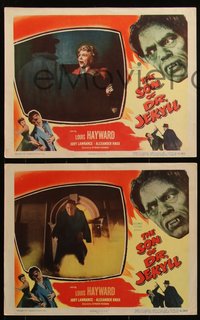 6p0821 SON OF DR. JEKYLL 8 LCs 1951 Louis Hayward, Jody Lawrance married a monster, great images!