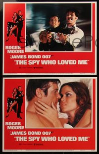 6p0824 SPY WHO LOVED ME 8 LCs 1977 Roger Moore as James Bond, Barbara Bach, Richard Kiel, Munro!
