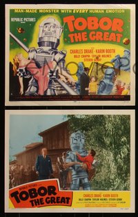 6p0829 TOBOR THE GREAT 8 LCs 1954 cool images of the man-made funky robot with every human emotion!