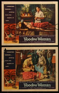 6p0834 VOODOO WOMAN 8 LCs 1957 Marla English is a woman by day & a monster by night!