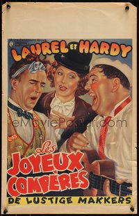 6r0427 THEM THAR HILLS Belgian R1950s great different art of wacky Laurel & Hardy + Mae Busch!