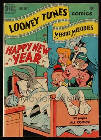 6s0412 LOONEY TUNES & MERRIE MELODIES COMICS #100 comic book Feb 1950 Bugs wished Happy New Year!