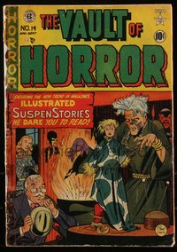 6s0031 VAULT OF HORROR #14 comic book August 1950 Johnny Craig cover, Graham Ingels, Feldstein, Wood