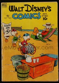 6s0560 WALT DISNEY COMICS & STORIES #106 comic book July 1949 Donald Duck & nephews w/lemonade stand!