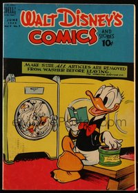 6s0559 WALT DISNEY COMICS & STORIES #105 comic book Jun 1949 Donald Duck & nephews in washing machine!
