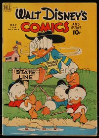 6s0558 WALT DISNEY COMICS & STORIES #104 comic book May 1949 Donald Duck & nephews playing hookey!