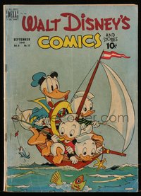 6s0562 WALT DISNEY COMICS & STORIES #108 comic book September 1949 Donald Duck & nephews on boat!