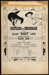 6s0580 RUSTLERS ON HORSEBACK 15x23 original art 1951 Rocky Lane in Fawcett Movie #12, splash page!