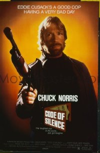 P410 CODE OF SILENCE one-sheet movie poster '85 Chuck Norris