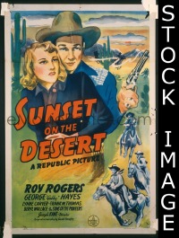 #9815 SUNSET ON THE DESERT 1sh '42 Roy Rogers 
