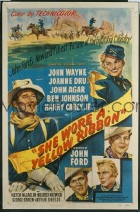 JW 247 SHE WORE A YELLOW RIBBON one-sheet movie poster '49 John Wayne, Dru