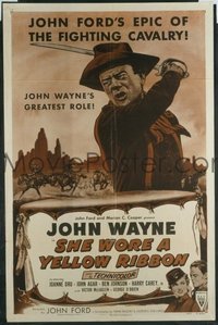 JW 245 SHE WORE A YELLOW RIBBON one-sheet movie poster R54 John Wayne, Ford