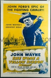 JW 246 SHE WORE A YELLOW RIBBON one-sheet movie poster R57 John Wayne w/sword